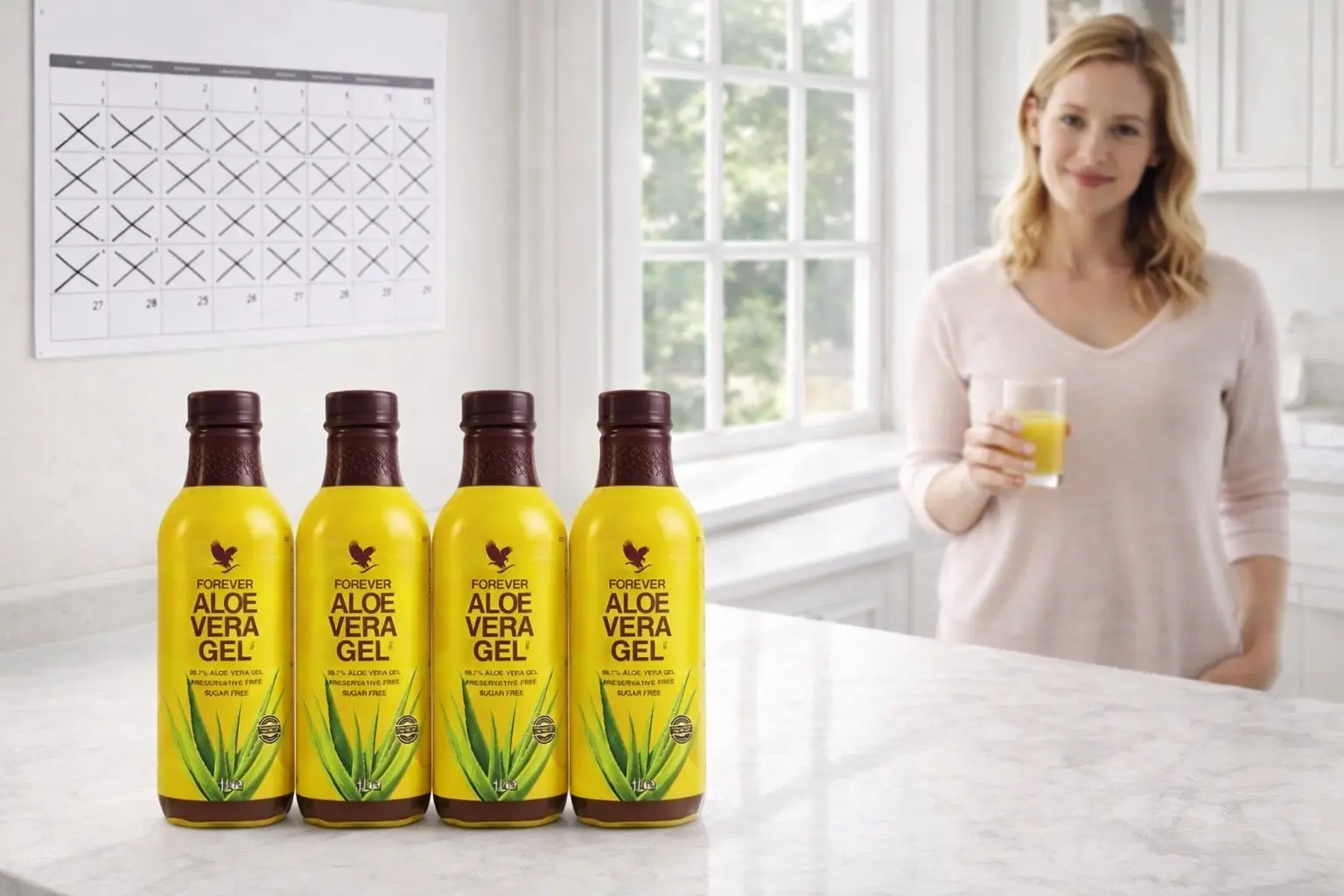Cztery butelki Forever Aloe Vera Gel w opakowaniu 4-Pack