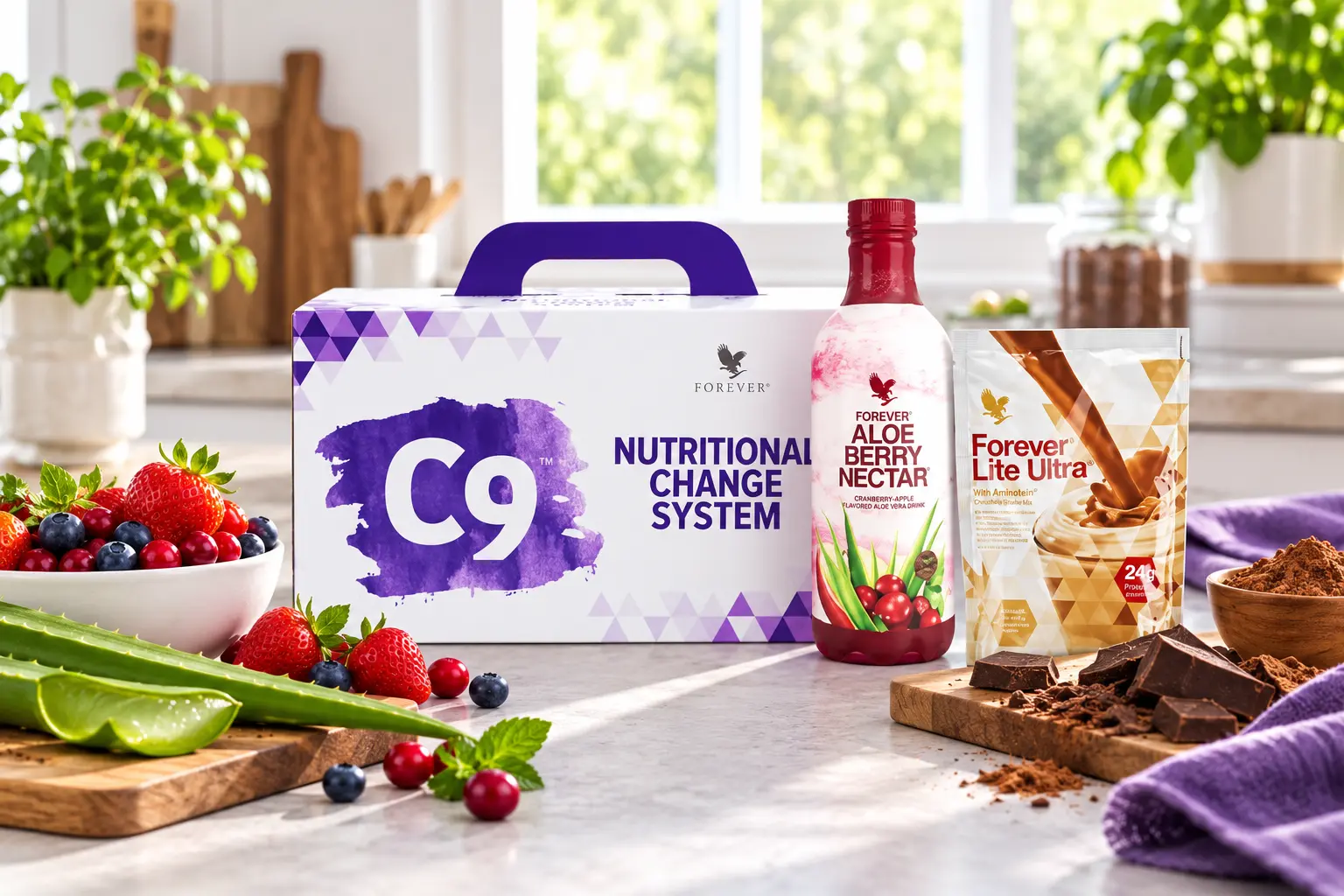 Clean 9 Berry Chocolate w scenerii produktowej i codziennej