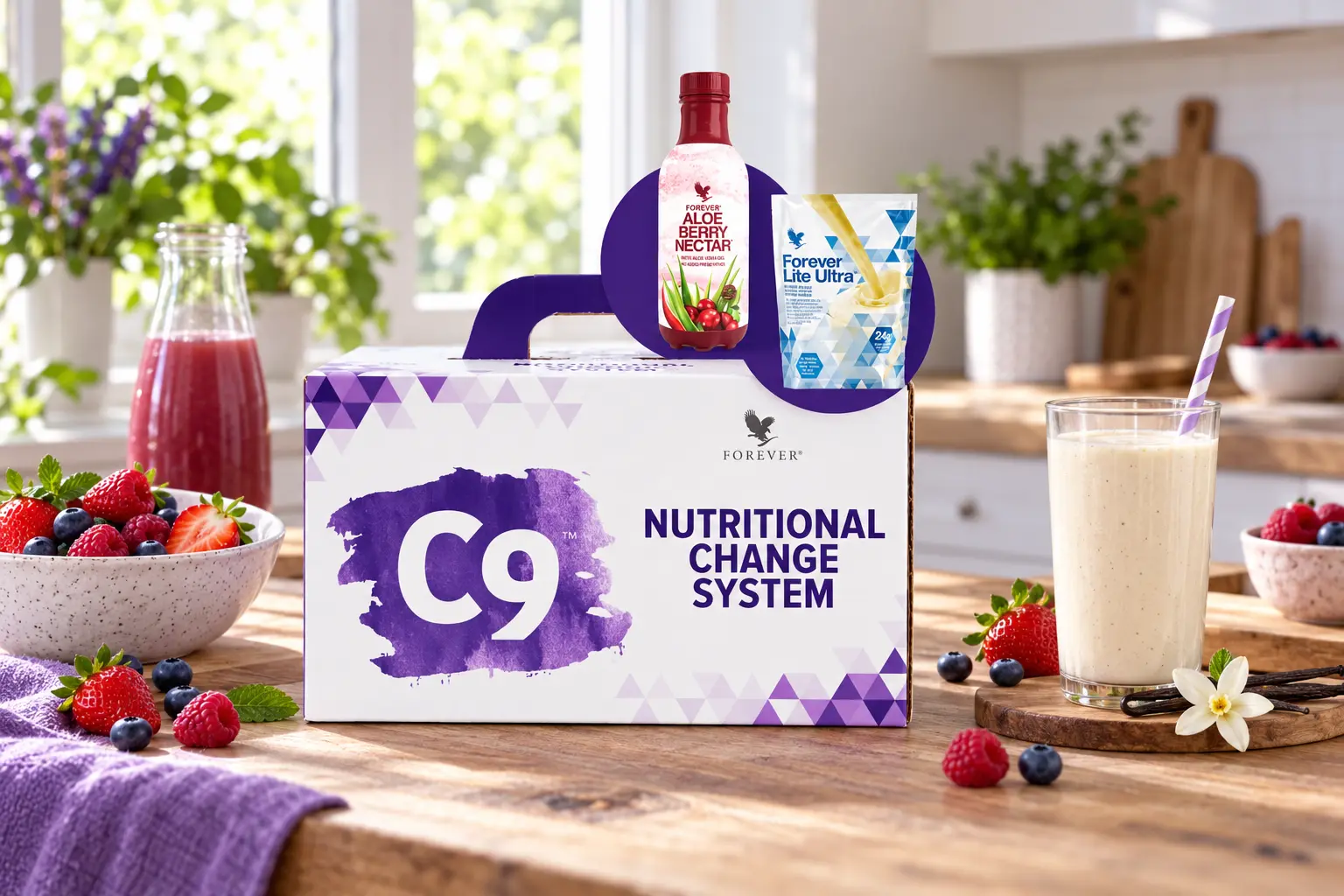 Clean 9 Berry Vanilla w scenerii produktowej i codziennej