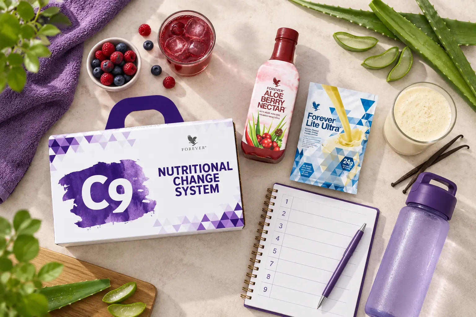 Clean 9 Berry Vanilla w scenerii produktowej i codziennej