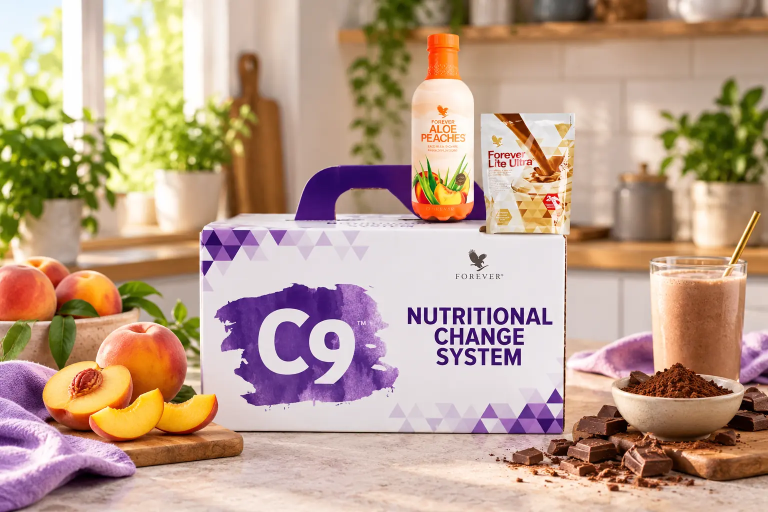 Clean 9 Peach Chocolate w scenerii produktowej i codziennej