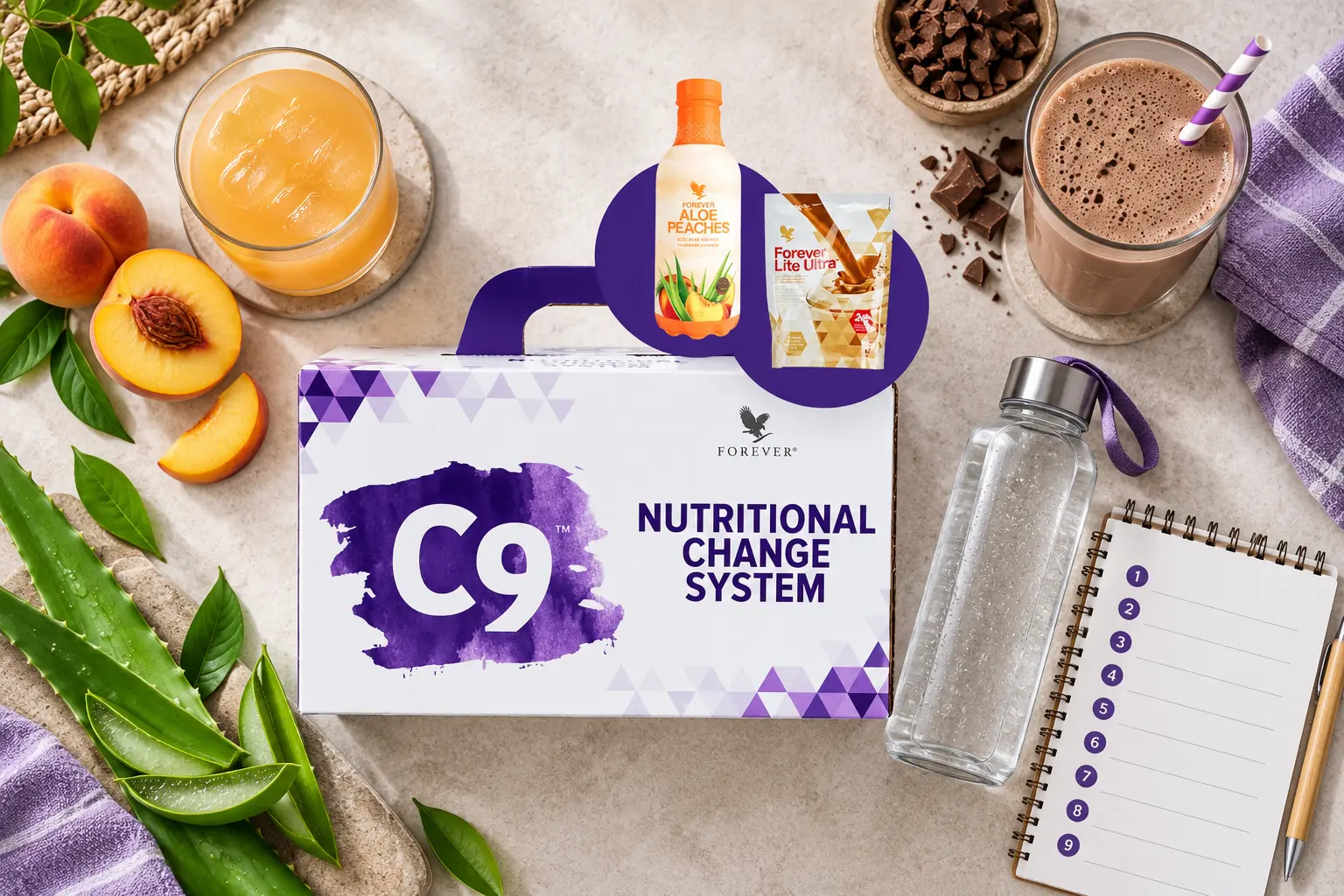 Clean 9 Peach Chocolate w scenerii produktowej i codziennej