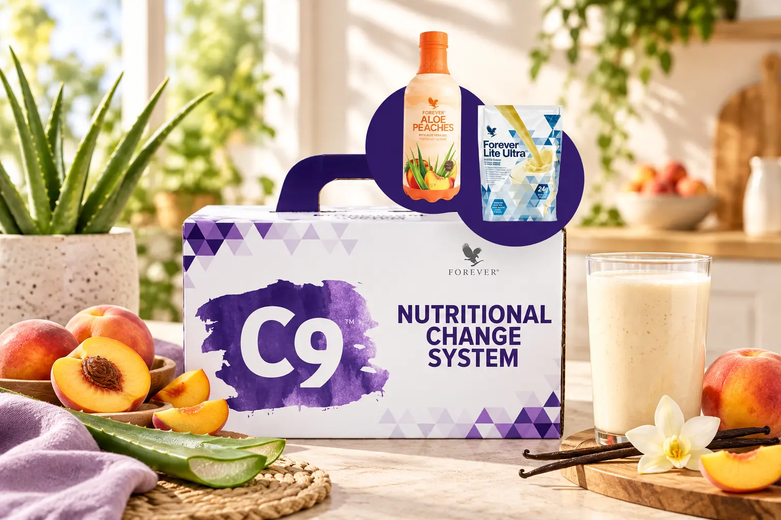 Clean 9 Peach Vanilla w aranżacji produktowej i codziennej