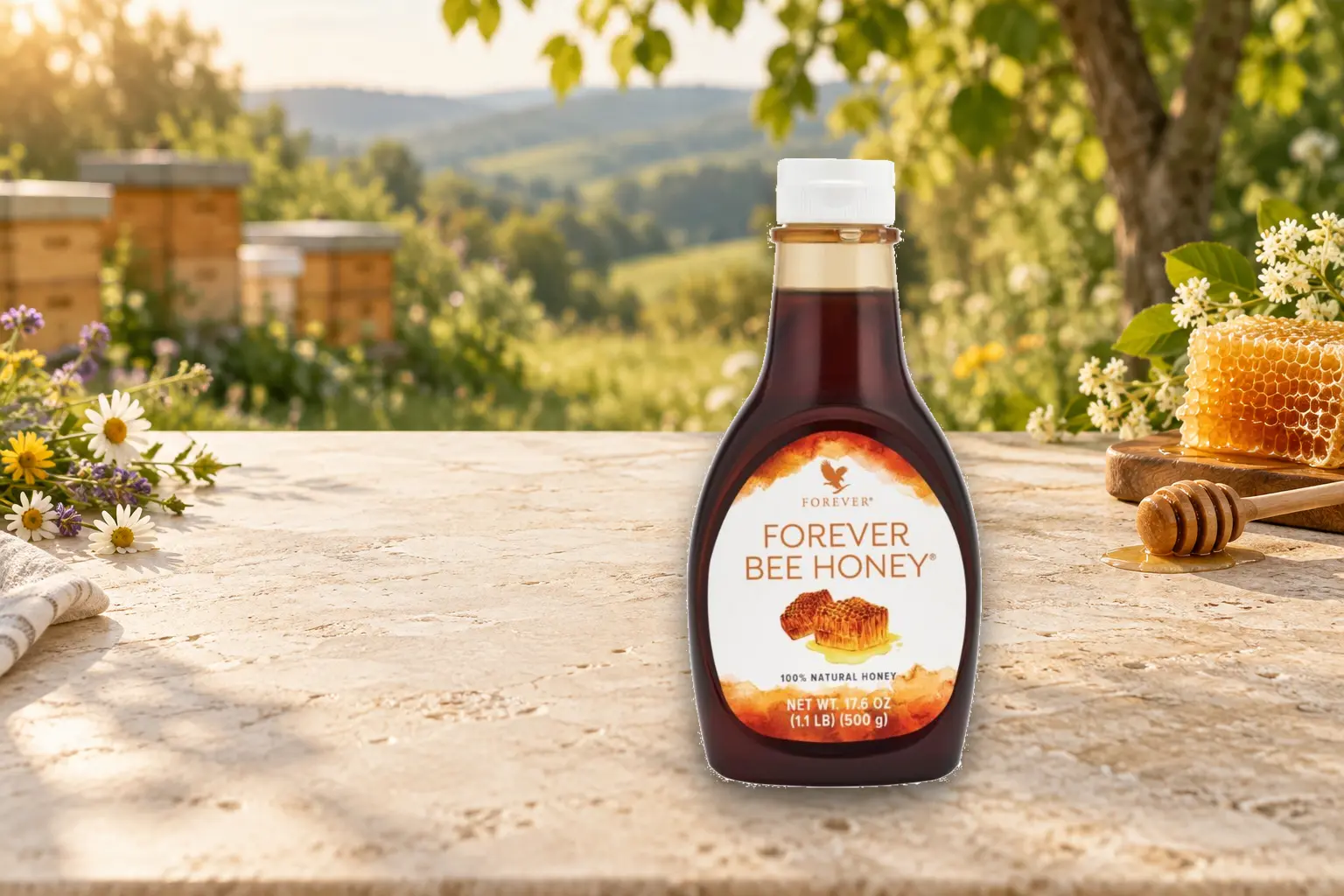 Forever Bee Honey w aranżacji z miodem