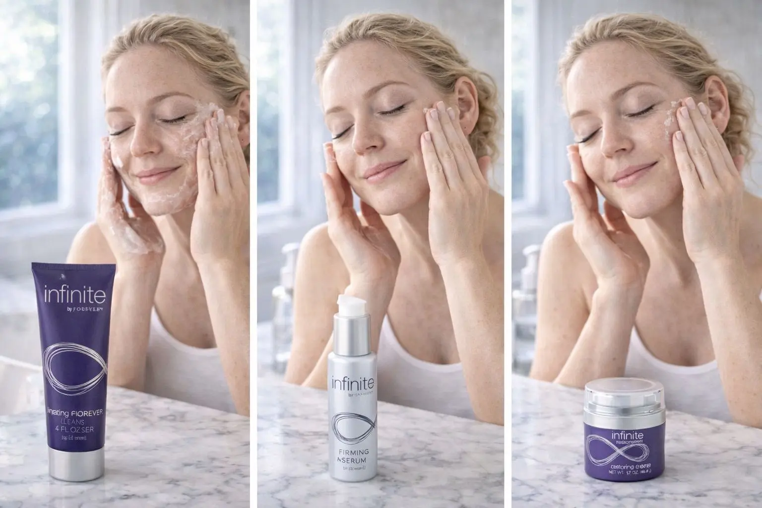 Infinite Restoring Creme w scenerii produktowej i codziennej